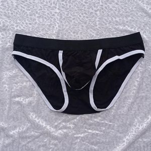 Underbyxor mäns sexiga tunna låg midja u konvex påse g-strängar tränger thongs underkläder mjuka trosor andningsbara bikini slip homme