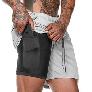 Sacos de corrida shorts masculinos roupas esportivas doubledeck shorts 1 praia bottoms verão ginásio treinamento fitness jogging esportes calças curtas com saco