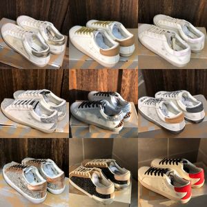 Italy Brand Luxury Women Casual Shoes Sequin Classic White Do-old Dirty Trainers Designer Star sneakers mens shoe New Release