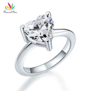 Rings Peacock Star Newborn Baby Gift Solid 925 Sterling Silver Ring (Precious Metal) Heart Stone CFR8233