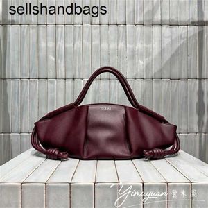 Paseos Bag Loewwes Shoulder Designer Genuine Leather Quality Wine Red Small Cowhide Dumplingswq IVEDBW7Tqwq