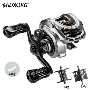 Soloking acura hicc50 136g ultraleve carretel de arremesso bfs carretel de pesca 7.18.1 relação engrenagem água salgada 101bb 4kg potência baitcaster 240123