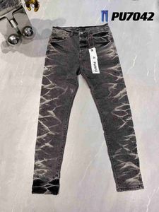 Fashion Jeans Designer Mens Purple Distressed Tear Cyclist Womens Denim Luxury New Splicing Ripped Straight Leg Mens Black Pants 1 K4P4