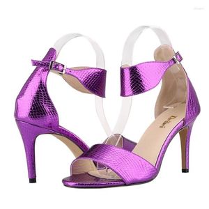 Sandals LOSLANDIFEN Sexy Pumps Summer Woman Leather Open Toe High Heels Ladies Crocodile Wedding