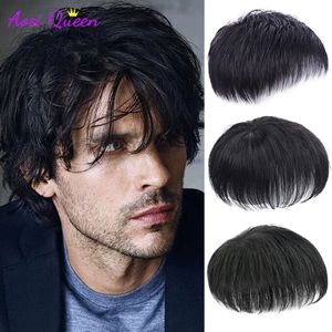 Som naturlig manlig Toupee Short Wig Hair Style Topper för unga män Balowing Hair-Loss High Hair Line Clip-On Hair 240118