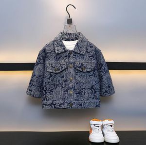 barn designer kläder pojke jeans jacka märke rose denim cardigan jackor barn kappa