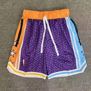 Calças femininas Rindu Shorts Dupla camada masculina malha mágica zíper cintura cinto retro basquete secagem rápida