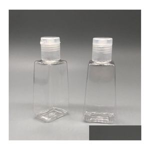 Imballaggio Bottiglie All'ingrosso 30Ml Vuoto Disinfettante per le mani Bottiglia di plastica per animali domestici con tappo a forma trapezoidale per il trucco Disinfettante Liquido Goccia Dh0Vx