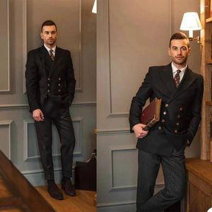 Men's Suits Men Suit Two Pieces(Jacket Pants) Tailor Made Solid Black High Quality Wedding Formal Male Clothing