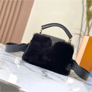 Omuz Kısa Yumuşak Kürk Tasarımcı Çanta Lüks Mink Kürk Çanta Tasarımcı Çanta Yüksek Kaliteli Tote Moda Crossbody Bag