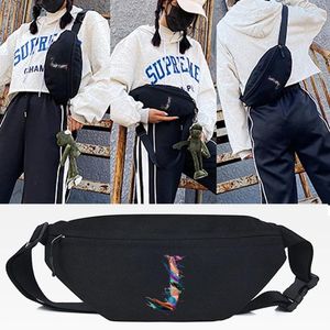 Bel çantaları çanta gündelik kadınlar göğüs moda boya mektubu j baskı omuz erkekler kemer crossbody paketi harajuku el çantası