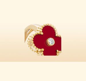 Lucky Clover Ring Fourleaf Cleef Love Gold Rings for Women Mens Luxury Wedding Rings1060018