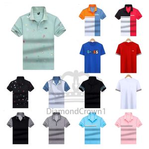 2024New style Designer hugo t shirt Polo short Letters Casual bosss short Fashion Loose Lapel Half Sleeve Mens T Shirt M-3XL