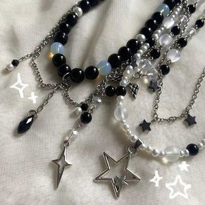 Pendant Necklaces milky way necklace Handmade jewelry grunge Y2K