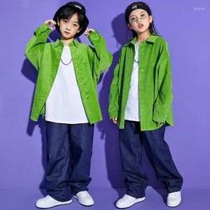 Scene Wear Hip Hop Costumes For Girls Boys Kids Hiphop Performance Outfit Dancing Jazz Ballroom Dance Clothes Shirt Pants