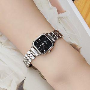 Fashion Womens high appearance level simple exquisite square steel wristwatch band luxury quartz watch A1