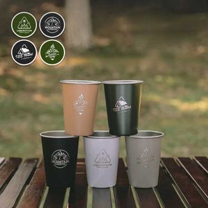 Camp Kitchen Outdoor 350ml Stainless Steel Pint Cups Set Beer Mug Wine Cup Coffee Tumbler Tea Milk Mugs Water Cups Camping Utensils Tableware YQ240123