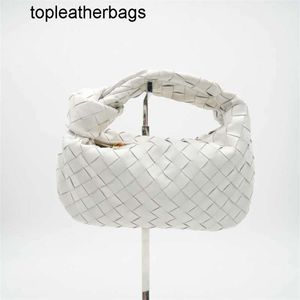 Botteg Venetas Jodie Handtasche Tasche Italien Baodie Home gewebtes Mini White Cowhide Handheld Womens Leder