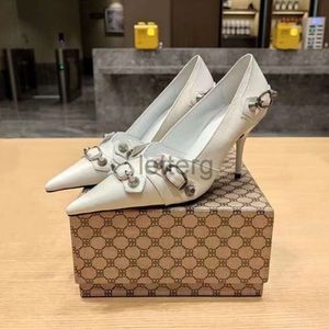 2024 NOWOŚĆ CAGOLE STID BUCKLE WOBNE FORMALNE BUTY KOSIENIOWE WYKORZYSTANIE CIENKOWE DZIENIKÓW Luksusowy Designer 9cm Pumps Boat Letterg