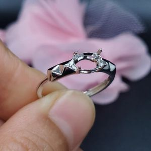 Ringar 925 Silver Semi Mount Gemstone Ring Seting 5mm*7mm Gemstone Ring Setting For Daily Wear Blank Ring Inställningar