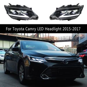 For Toyota Camry LED Headlight Assembly 15-17 DRL Daytime Running Light Streamer Turn Signal Indicator Head Lamp Auto Parts