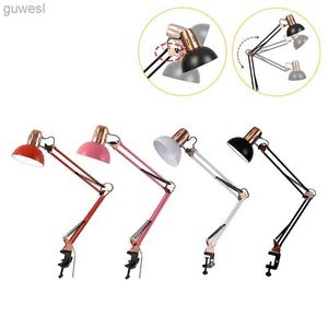 Desk Lamps Vintage Metal Long Arm Folding Clip Mounted Lamp Reading Writing Study Light Fixture Office Work Nail Manicure Table Fill Light YQ240123
