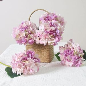 Decorative Flowers Hydrangea Artificial Flower Wedding Bouquet Garden Outdoor Decoration Silk Purple Fake Home Christmas Arrange