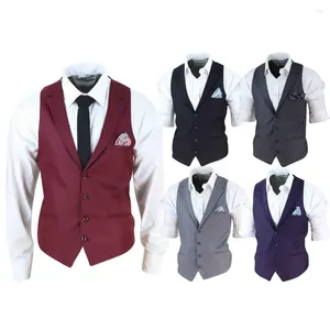 Mäns västar hög kvalitet för män formella hack lapel singel breasted ärmlös topp smart casual bröllop smal fit waistcoat chic 2024