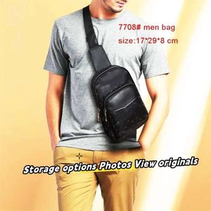 2024 10a Top Mens Bag Chest Crossbody Messenger Bag Black Grid Designer Plånbok MOBILAGRE STORE STRAMPLAG