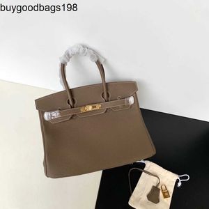 Bolsa de grife Bolsas femininas A foto real da bolsa de couro platinado tem 30 cm. Embrião importado Togo couro de camada superior