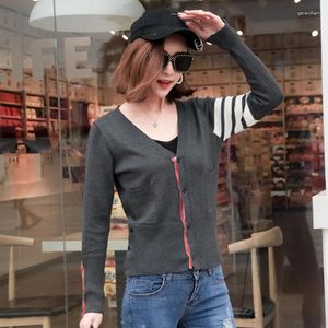 Women's Knits Clothing Korean Fashion Style Outerwear Cardigan Female Cropped Crochet Top Knitted Ladies Sweaters Coat Spring 2024