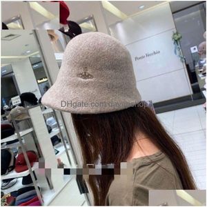 Designer Viviene Westwood Hat Caps Fishermans Autumn and Winter Embroidered Wool Water Bucket Drop Delivery DHPIC