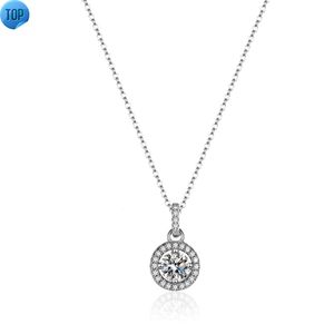 Güzel moda takılar 1CT Moissanite Takı Ayarlanabilir Kadın Kore Klavikula Zinciri 925 STERLING Gümüş Moissanit Kolye