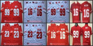 Jerseys de futebol Wisconsin Badgers Red #16 Wils #99 Watt #23 Taylor Men Women Youth