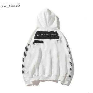 %60 Luxury Off White Trendy Fashion Sweater Painted Designer Arrow X Crow Stripe Hoodie Men's and Women's Off Style Blackrlwg Womens and Mens White Fox Hoodies 7670