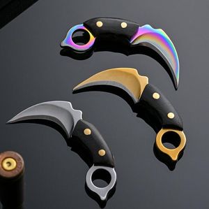 Mini coltello da artiglio portachiavi gancio Karambit coltello da sopravvivenza per frutta EDC tascabile attrezzi da esterno campeggio coltello portatile per autodifesa a lama fissa