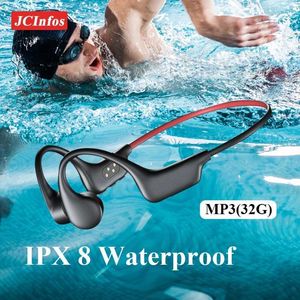 Telefon komórkowy słuchawki Przesiedlenie kości Bluetooth słuchawki bezprzewodowe słuchawki Mp3 Swim Sport Ipx8 Waterproof z mikrofonem HiFi stereo J240123