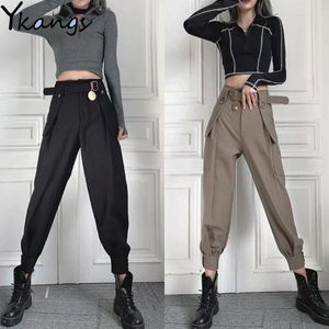 Spodnie damskie joggers button estetyczne haremowe spodnie dresowe koreańskie w lupgy w lupgy cargo streetwear harajuku kobiety spodnie