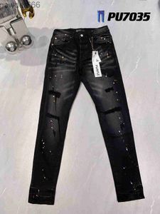 Mode Mens Designer Purple Jeans Distressed Tear Cyclist Womens Denim Luxury New Splice Ripped Straight Ben Mens Black Pants 3 WP78