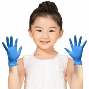 Einweghandschuhe für Kinder, 50 Stück, Nitril-Latex-Gummi-Handschuh, langlebig, schmutzabweisend, für Arbeit, Schule, Haus, Garten, Reinigung, 240108 240118