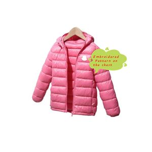 후드 베이비 코트 아이 후드 키즈 코트 유아 옷 재킷 재킷 여자 소년 옷 편안한 따뜻한 자수 패턴 3-14 년