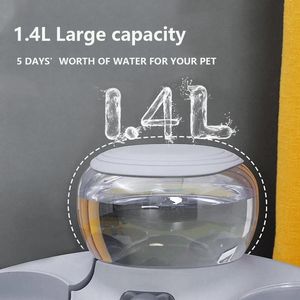 Feeders 1.4L Pet Cat Bowl Automatic Feeder 3in1 Dog Cat Food BowlAuto Water Drinker Double Bowl Drinking Raised Stand Cat Dish Bowls