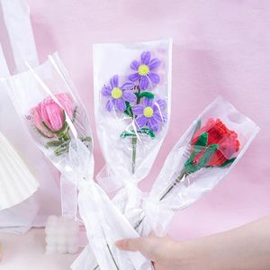 Dekorativa blommor Creative Kids Handgjorda Twisted Stick Flower Pot Plant Diy Making Tulpanis Roses Plush Strips Material Kit Valentine Day