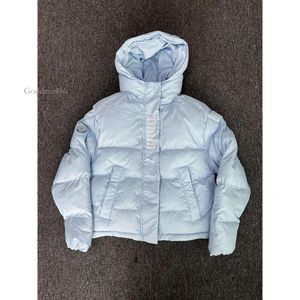 Trapstar London Decoded Kapuzenpuffer 2.0 Eisblaue Jacke bestickt