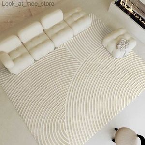 Mattor moderna minimalistiska mattor för vardagsrum rand sovrum dekor tjockare matta stort område plysch matta hem fluffig mjuk golvmatta q240123