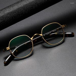 Sonnenbrillenrahmen Vintage Ultraleichte reine Titan-Brillenrahmen Männliche Retro-Rezept Myopie Optische Gläser Weibliche Frauen Mode