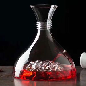 Criativo decanter vidro iceberg vinho tinto de alta qualidade sem chumbo garrafa de cristal sóbrio rapidamente presente para o homem 240119