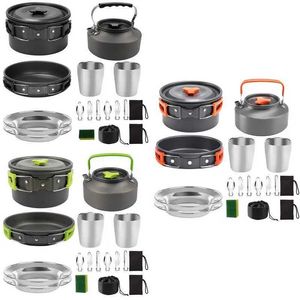 Camp Kitchen Camping Cookware Portable Pot Pan Cup Teaport Set Foldning Outdoor Cooking Set Vandring Picknick Tabeller Tervering Tool Travel Equipment Drop YQ240123