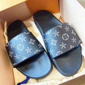 Luxo Verão Waterfront Mule Sandália Marrom Flor Tazz Chinelos Praia Slide Mulher Designer Sapato Homem Sandales Pool Mocassim Salto Plano Sola de Borracha Sliders Sapatos de Couro