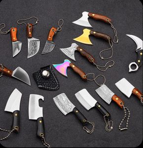 Mini Keychain Knife Portable Paper Cutter Utility Knife Gadget Outdoor Survival Rostfritt stål Blad Fickskärare Skärverktygsgåva